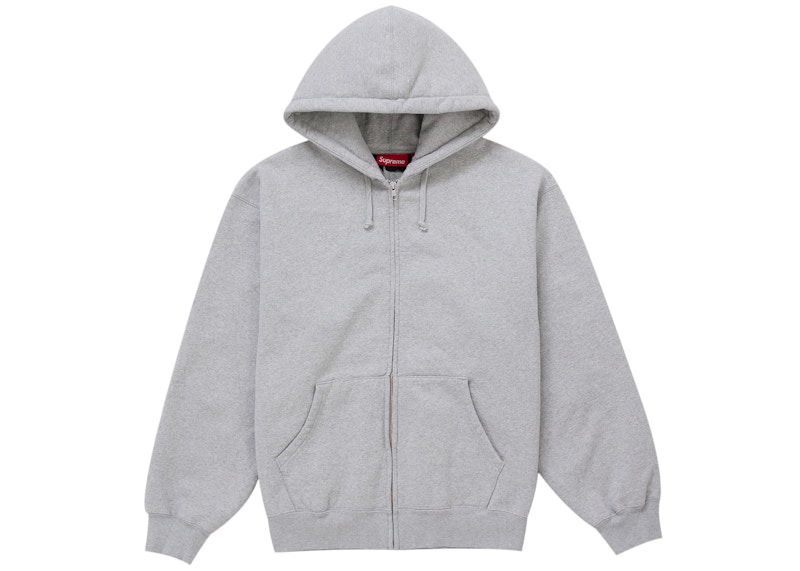 Supreme Cut Out Zip Up Hooded Sweatshirt Heather Grey