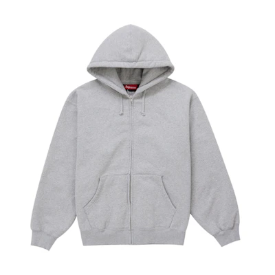 Supreme Cut Out Zip Up Hooded Sweatshirt Heather Grey