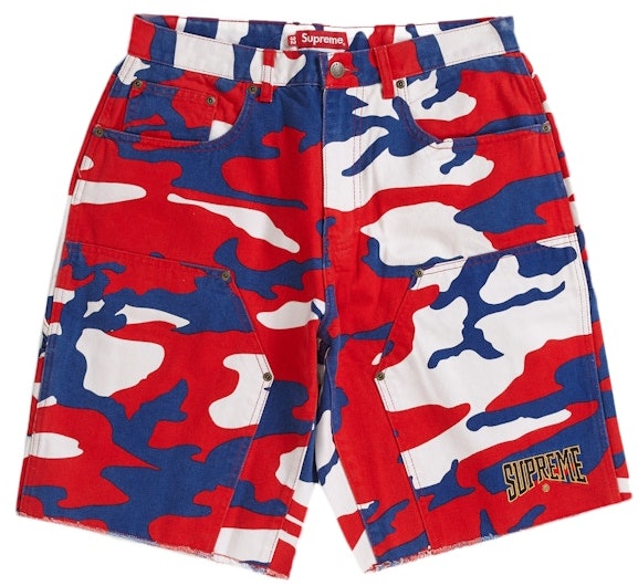 supreme-cutoff-double-knee-denim-painter-short-red-camo