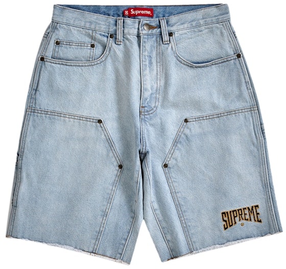 supreme-cutoff-double-knee-denim-painter-short-washed-blue
