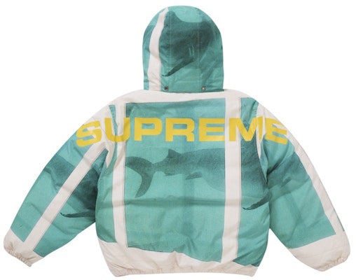 Supreme Damien Hirst Down Puffer Jacket White Lookbook Supreme Damien Hirst Down Puffer Jacket White
