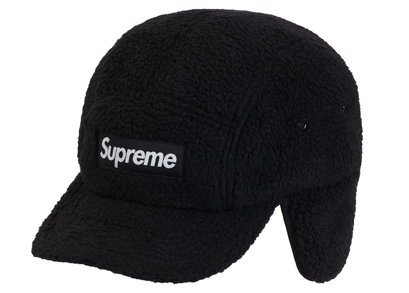 Supreme Deep Pile Earflap Camp Cap Black