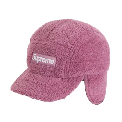 Supreme Deep Pile Earflap Camp Cap Dusty Pink