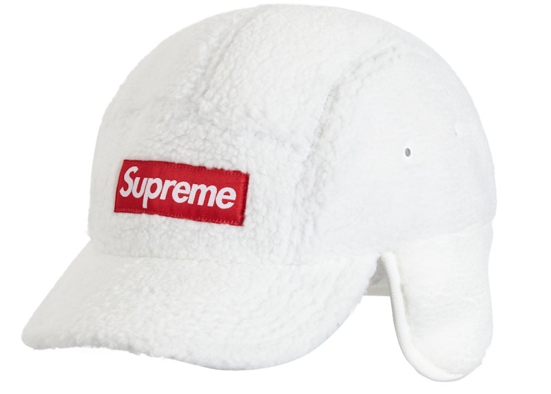 Supreme Deep Pile Earflap Camp Cap White