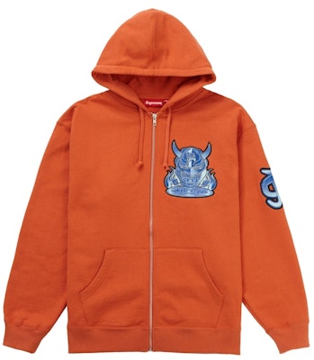 Supreme Demon Zip Up Hooded Sweatshirt Burnt Orange Buy Supreme Demon Zip Up Hooded Sweatshirt Burnt Orange