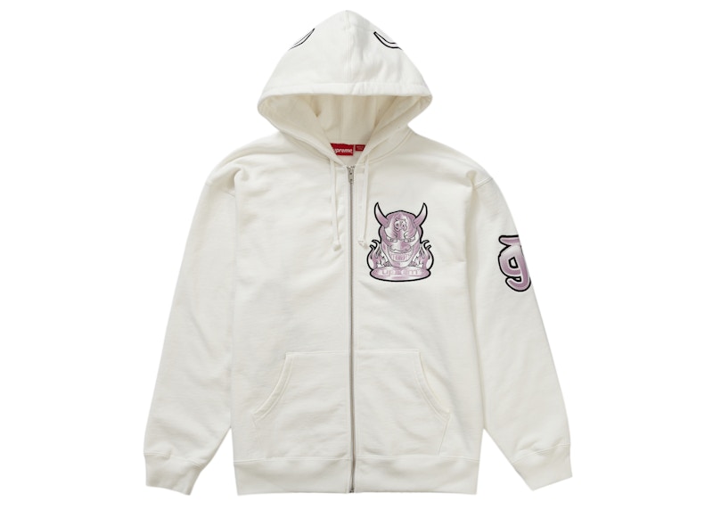 Supreme Demon Zip Up Hooded Sweatshirt White