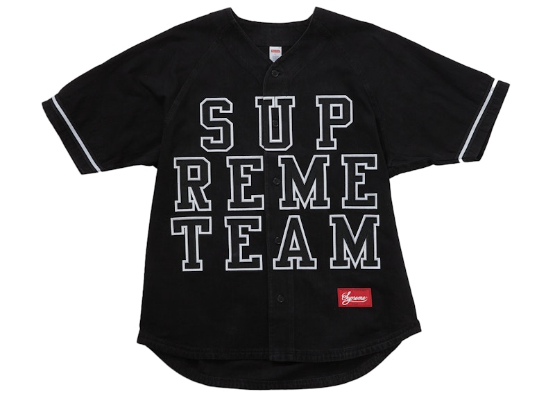 Supreme Denim Baseball Jersey FW22 'Black'