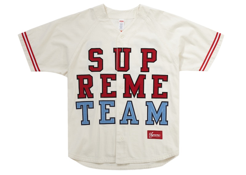 Supreme Denim Baseball Jersey FW22 'White'