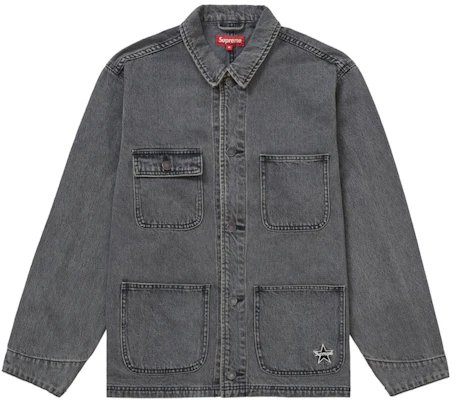 Supreme Denim Chore Coat (SS22) 'Hitam' Buy Supreme Denim Chore Coat (SS22) 'Hitam'