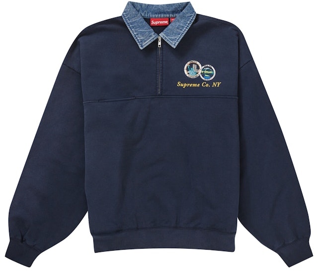 supreme-denim-collar-half-zip-sweatshirt-navy