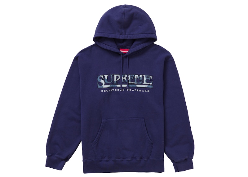 Buy Supremeデニムロゴフーディー (ウォッシュネイビー)
