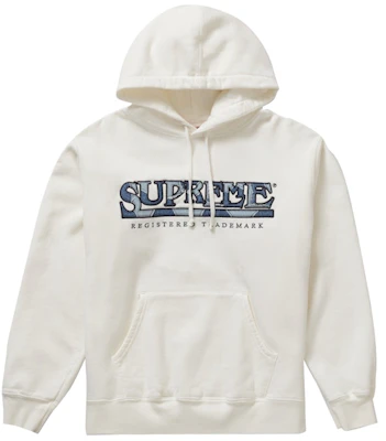 Supreme Denim Logo Hooded Sweatshirt White Buy Supreme Denim Logo Hooded Sweatshirt White