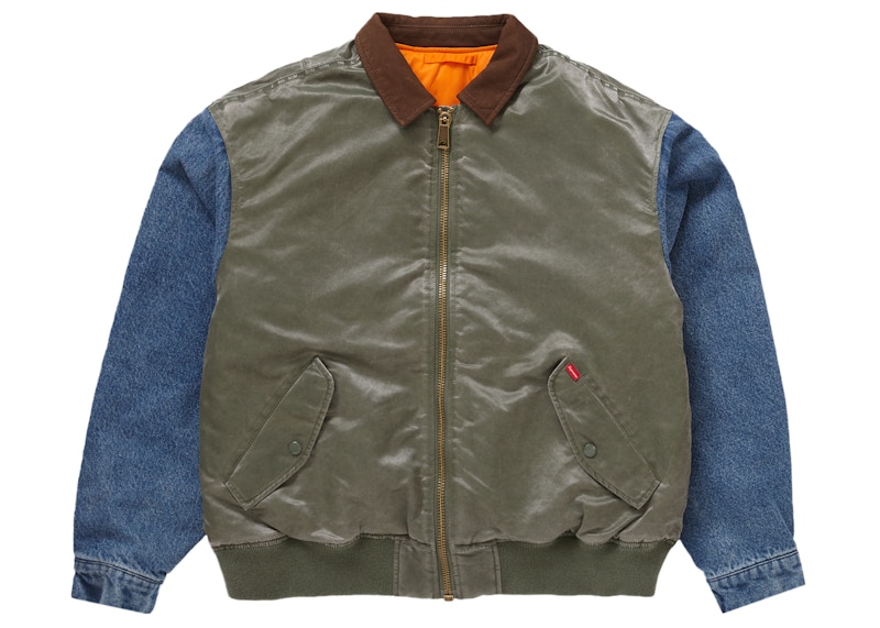 Lookbook Supreme Chaqueta MA-1 Manga Denim Oliva