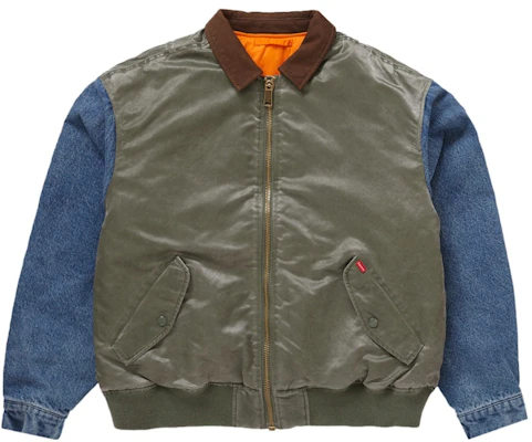 Supreme Chaqueta MA-1 Manga Denim Oliva Lookbook Supreme Chaqueta MA-1 Manga Denim Oliva