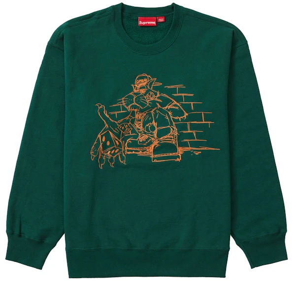 supreme-dice-crewneck-dark-green