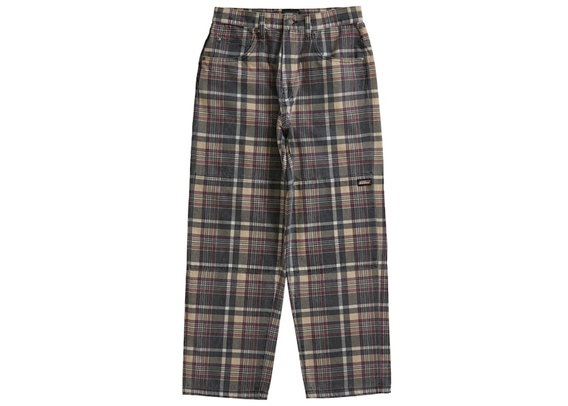 Supreme Dickies Double Knee Baggy Jean Brown Plaid
