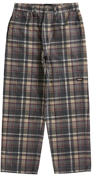 supreme-dickies-double-knee-baggy-jean-brown-plaid