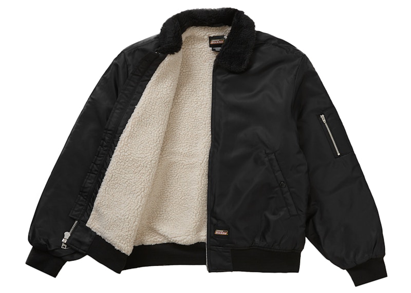 Buy Supreme Dickies Fur Collar Bomber Jacket Black - Novelship