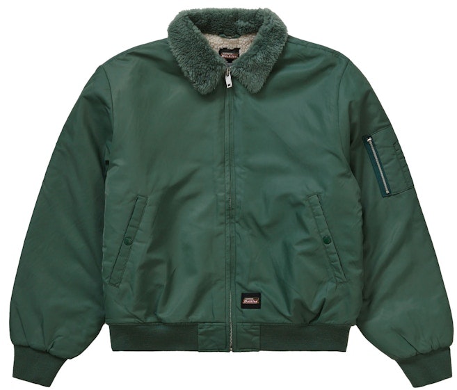 supreme-dickies-fur-collar-bomber-jacket-green