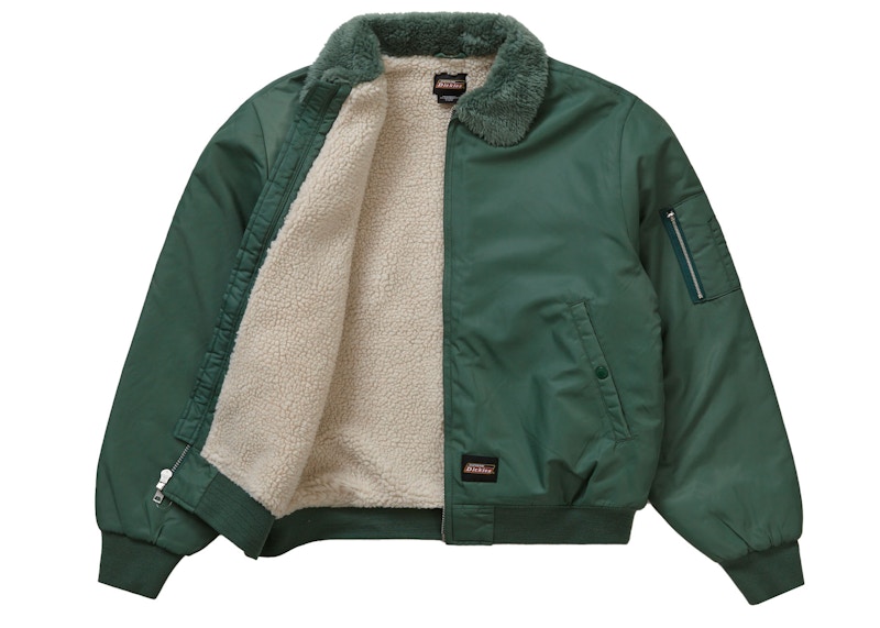 Buy Supreme Dickies Fur Collar Bomber Jacket Green - Novelship