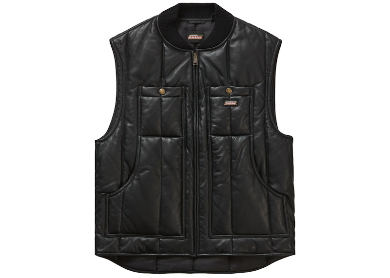 Supreme Dickies Leather Work Vest Black