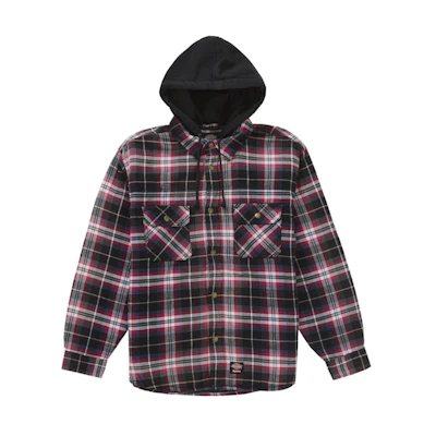 Supreme Dickies Lined Zip Up Hooded Flannel Shirt Black