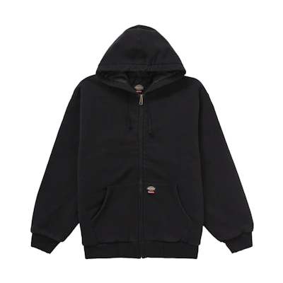 Supreme Dickies Quilted Lined Zip Up Hooded Sweatshirt (FW25) Black