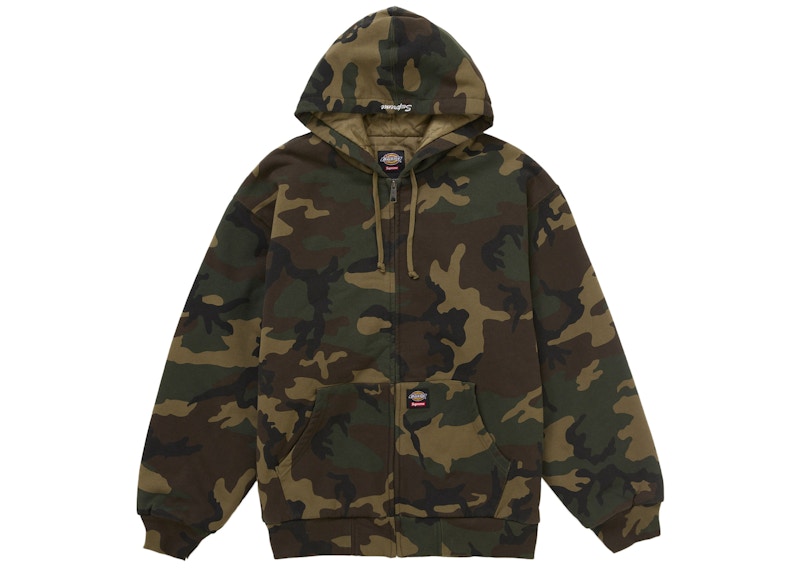 Buy Supreme Dickies Sudadera Acolchada con Capucha y Cremallera (FW25) Camo Woodland