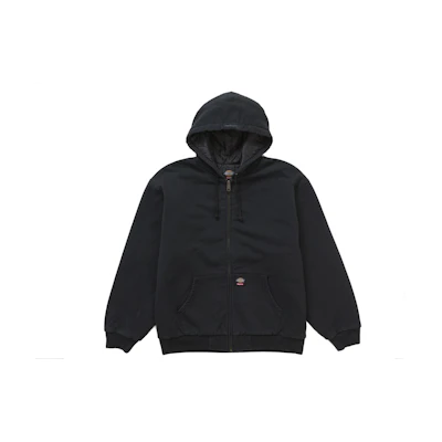 Supreme Dickies Quilted Lined Zip Up Hooded Sweatshirt Black