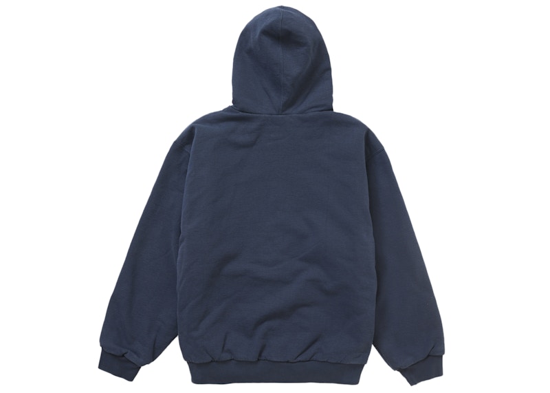 Supreme Dickies Quilted Lined Zip Up Hooded Sweatshirt Navy 圖 3