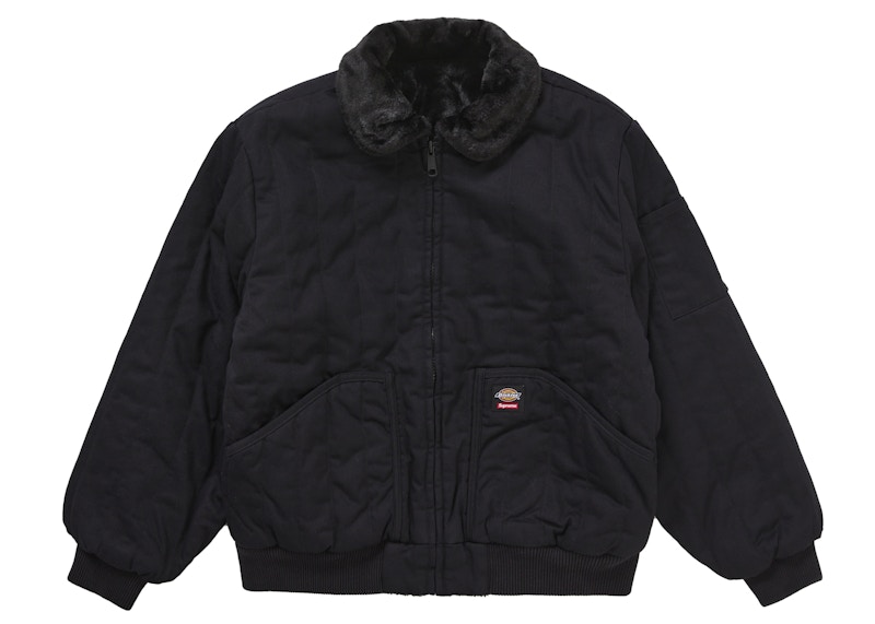 Supreme Dickies Reversible Quilted Faux Fur Work Jacket Black