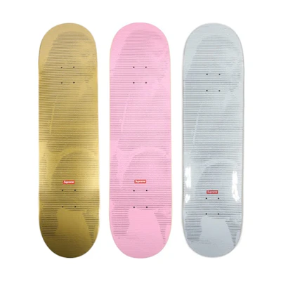 Supreme Digi Skateboard Deck Gold/Pink/White Set