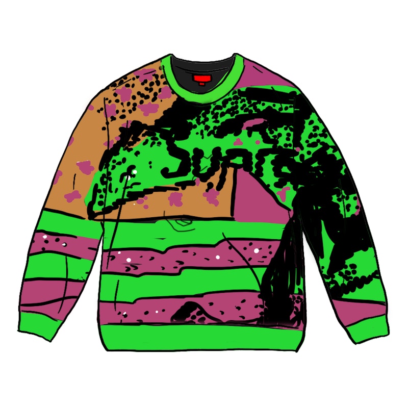 Supreme Digital Flag Sweater Light Green