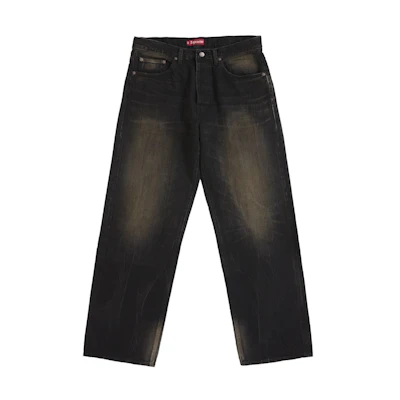 Supreme Distressed Loose Fit Selvedge Jean (FW25) Washed Black
