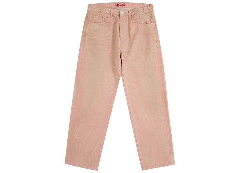Supreme Distressed Loose Fit Selvedge Jean (FW25) Washed Pink