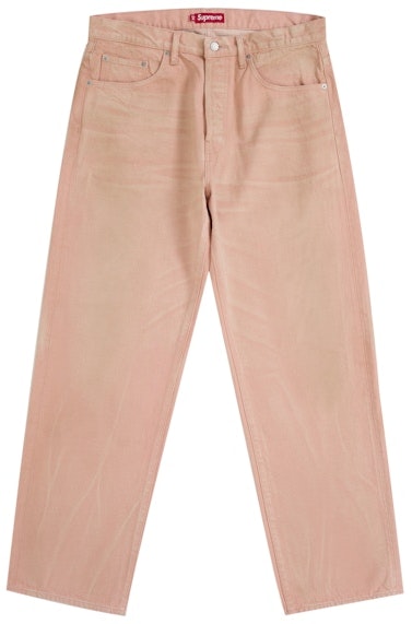 supreme-distressed-loose-fit-selvedge-jean-fw-25-washed-pink