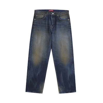 Supreme Distressed Loose Fit Selvedge Jean (SS25) Washed Indigo