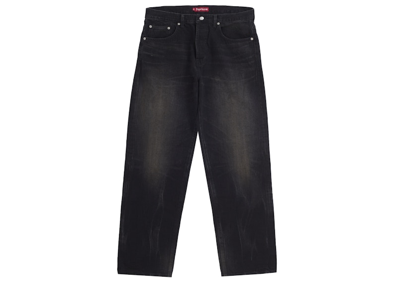 Supreme Distressed Loose Fit Selvedge Jean (SS25) Washed Black
