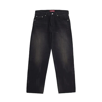 Supreme Distressed Loose Fit Selvedge Jean (SS25) Washed Black