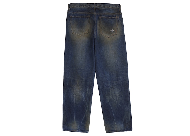 Order Supreme 仿舊寬鬆原邊牛仔褲 (SS25) 水洗靛藍