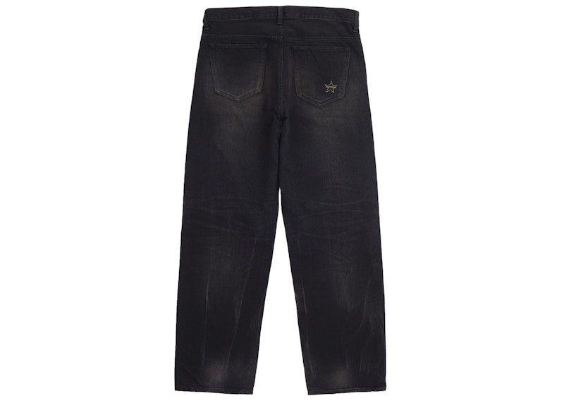 Order Supreme 仿舊寬鬆經典赤耳牛仔褲 (SS25) 水洗黑