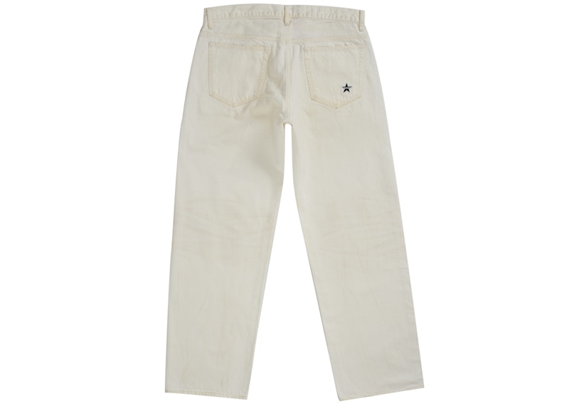 Order Supreme Jeans Loose Fit Selvedge Desgastados (SS26) Blanco Lavado