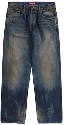 Supreme Jeans Longgar Selvedge Biru Lusuh Distressed Buy Supreme Jeans Longgar Selvedge Biru Lusuh Distressed