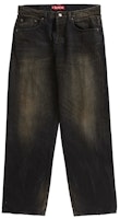 Supreme Distressed Loose Fit Selvedge Jean Washed Black Supreme Distressed Loose Fit Selvedge Jean Washed Black
