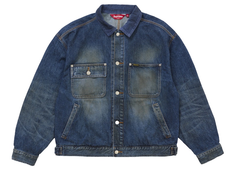 Supreme Distressed Selvedge Trucker Jacket (FW25) Washed Indigo