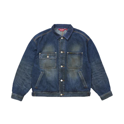Supreme Distressed Selvedge Trucker Jacket (FW25) Washed Indigo