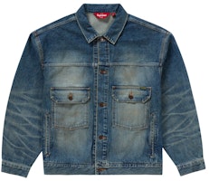 Supreme Distressed Selvedge Trucker Jacket Washed Indigo Supreme Distressed Selvedge Trucker Jacket Washed Indigo