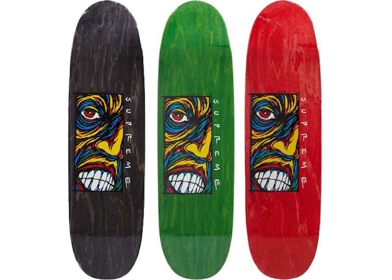 Supreme Disturbed Skateboard Deck Black/Lime/Red Set