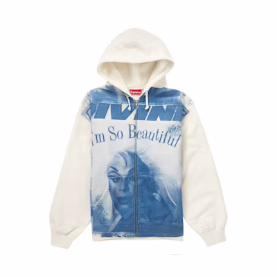 Supreme Divine Zip Up Hooded Sweatshirt White