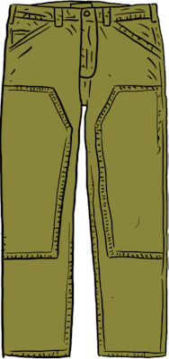 Pantalón Supreme Double Knee de Pana Verde para Pintor Buy Pantalón Supreme Double Knee de Pana Verde para Pintor